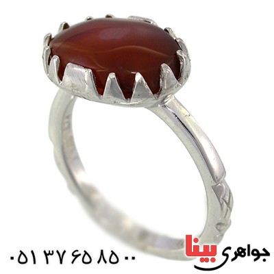 انگشتر عقیق یمنی خوشرنگ رادیوم لوکس صفوی _کد:9929