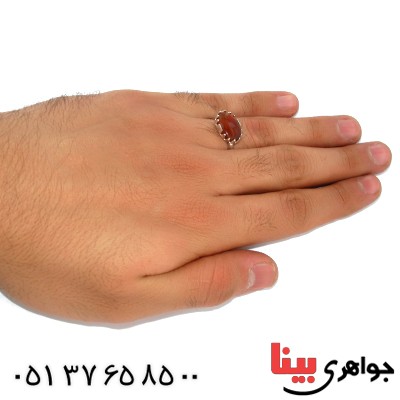 انگشتر عقیق یمنی خوشرنگ رادیوم لوکس صفوی _کد:9929