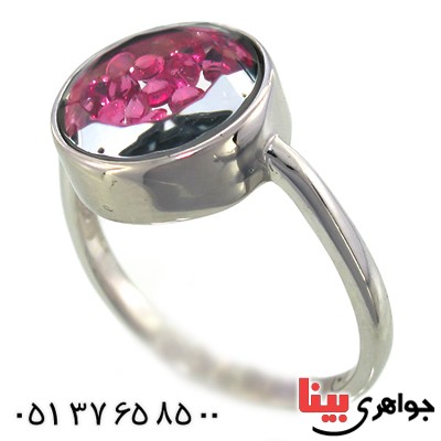 انگشتر زنانه دانه های یاقوتی متحرک مدل اسپرت _کد:9930