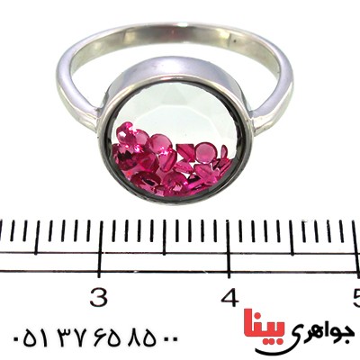 انگشتر زنانه دانه های یاقوتی متحرک مدل اسپرت _کد:9930