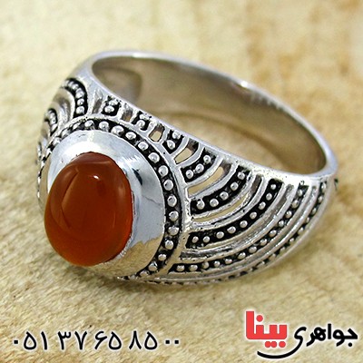 انگشتر عقیق یمنی رادیوم لوکس مدل افشان _کد:9932