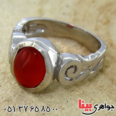 انگشتر عقیق یمنی رادیوم لوکس مدل رخشان _کد:9934