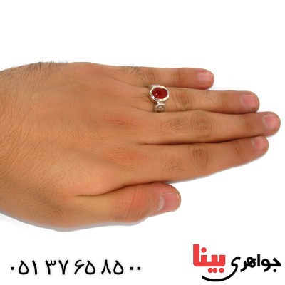 انگشتر عقیق یمنی رادیوم لوکس مدل رخشان _کد:9934