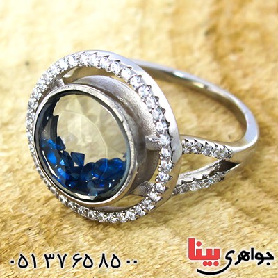 انگشتر زنانه دانه یاقوتی متحرک مدل مهتاج _کد:9939