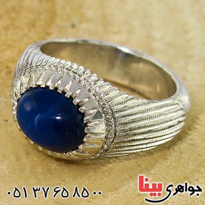 انگشتر نقره یاقوت استار مردانه درشت شیاردار بینظیر _کد:9947