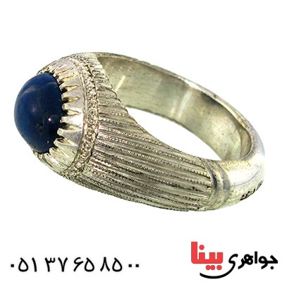 انگشتر نقره یاقوت استار مردانه درشت شیاردار بینظیر _کد:9947