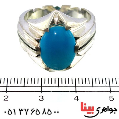 انگشتر فیروزه مصری عالی مردانه مدل کلاسیک _کد:1433