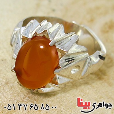 انگشتر عقیق یمنی تک مردانه درشت اصیل _کد:1434