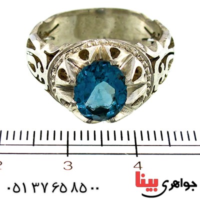 انگشتر توپاز لندنی خوشرنگ مردانه اسلیمی _کد:9951