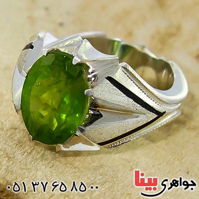 انگشتر زبرجد درشت مردانه شکیل _کد:1437