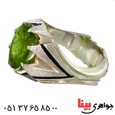 انگشتر زبرجد درشت مردانه شکیل _کد:1437
