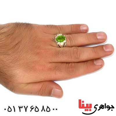 انگشتر زبرجد درشت مردانه شکیل _کد:1437