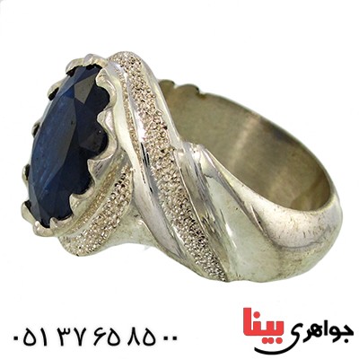 انگشتر یاقوت کبود درشت مردانه چشمگیر _کد:1438