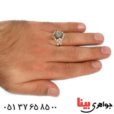 انگشتر عقیق باباقوری تک مردانه کلاسیک _کد:1439