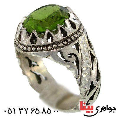 انگشتر زبرجد درشت مردانه اسلیمی _کد:1441