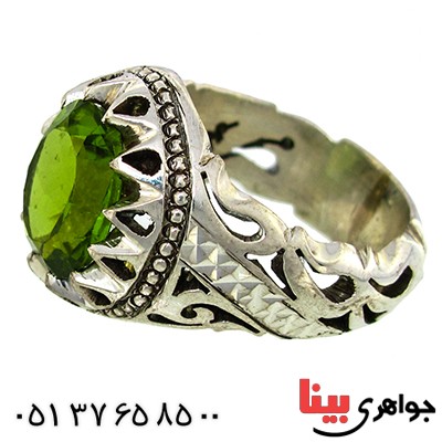 انگشتر زبرجد درشت مردانه اسلیمی _کد:1441