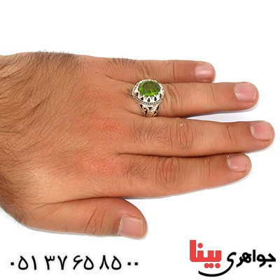 انگشتر زبرجد درشت مردانه اسلیمی _کد:1441