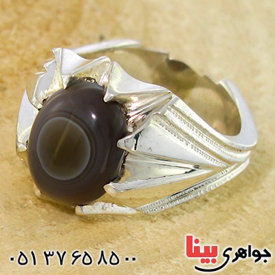 انگشتر عقیق باباقوری تک مردانه درشت کلاسیک _کد:9962
