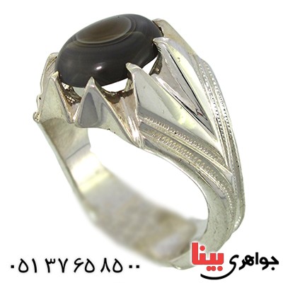انگشتر عقیق باباقوری تک مردانه درشت کلاسیک _کد:9962