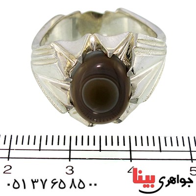انگشتر عقیق باباقوری تک مردانه درشت کلاسیک _کد:9962