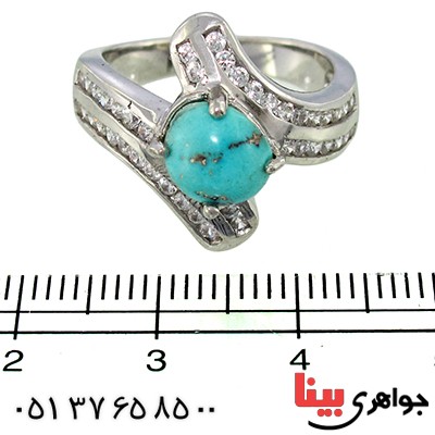 انگشتر فیروزه نیشابوری زنانه رادیوم لوکس مدل صبا _کد:9965