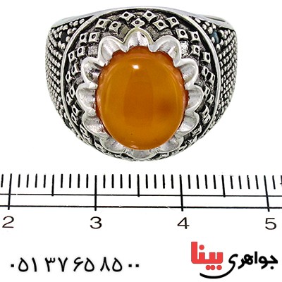 انگشتر عقیق یمنی شرف الشمس مردانه سیاه قلم _کد:9967