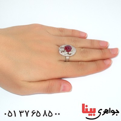 انگشتر یاقوت سرخ زنانه مدل گلسا _کد:9968