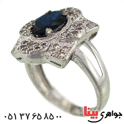 انگشتر یاقوت کبود زنانه مدل مهر بانو _کد:9969