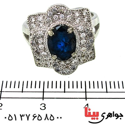 انگشتر یاقوت کبود زنانه مدل مهر بانو _کد:9969