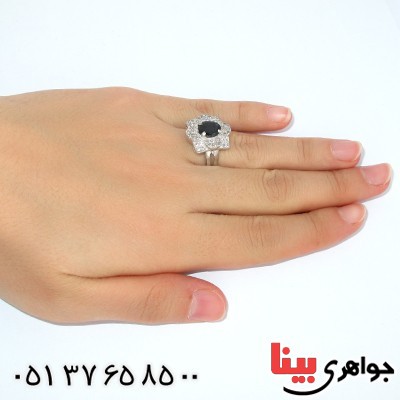 انگشتر یاقوت کبود زنانه مدل مهر بانو _کد:9969
