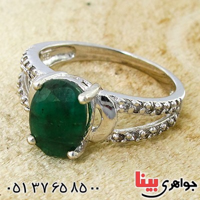 انگشتر زمرد زنانه رادیوم لوکس مدل سانا _کد:9972