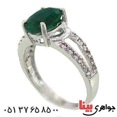 انگشتر زمرد زنانه رادیوم لوکس مدل سانا _کد:9972