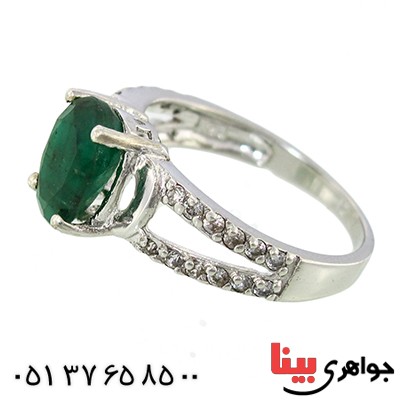 انگشتر زمرد زنانه رادیوم لوکس مدل سانا _کد:9972