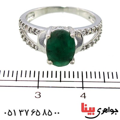 انگشتر زمرد زنانه رادیوم لوکس مدل سانا _کد:9972