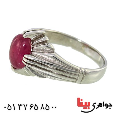 انگشتر یاقوت سرخ خوشرنگ رادیوم لوکس شیاردار _کد:9974