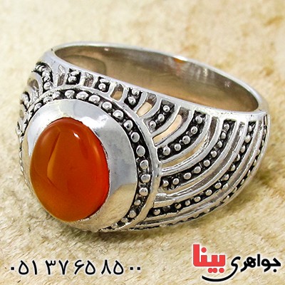 انگشتر عقیق یمنی خوشرنگ رادیوم لوکس مدل افشان _کد:9980