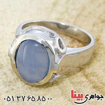 انگشتر عقیق یمنی کبود خوشرنگ لوکس شیک _کد:9988