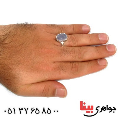 انگشتر عقیق یمنی کبود مردانه رادیوم لوکس _کد:9991