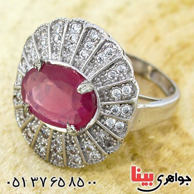 انگشتر یاقوت سرخ درشت زنانه مدل ارمغان _کد:9996