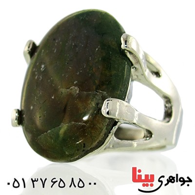 نگین انگشتر عقیق خزه ای درشت خوشرنگ _کد:10010