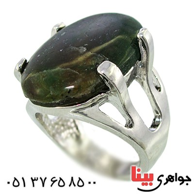 نگین انگشتر عقیق خزه ای درشت خوشرنگ _کد:10010