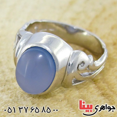 انگشتر عقیق یمنی کبود خوشرنگ رادیوم لوکس _کد:10026