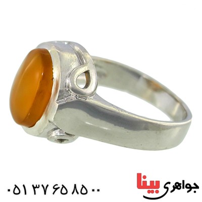 انگشتر عقیق یمنی شرف الشمس خوشرنگ رادیوم لوکس _کد:10034