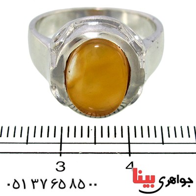 انگشتر عقیق یمنی شرف الشمس خوشرنگ رادیوم لوکس _کد:10034
