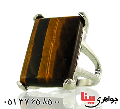 نگین انگشتر چشم ببر تک و درشت مستطیلی _کد:10041