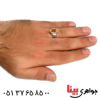 انگشتر یاقوت زرد درجه یک مردانه رادیوم لوکس _کد:10045