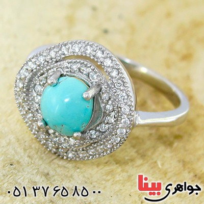 انگشتر فیروزه نیشابوری زنانه مدل پرنیا _کد:10046