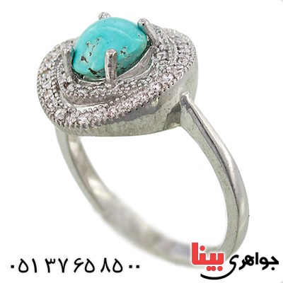 انگشتر فیروزه نیشابوری زنانه مدل پرنیا _کد:10046
