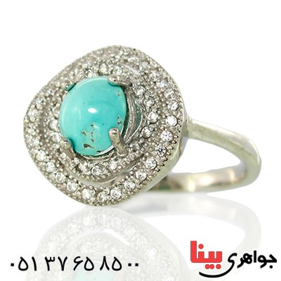 انگشتر فیروزه نیشابوری زنانه مدل پرنیا _کد:10046