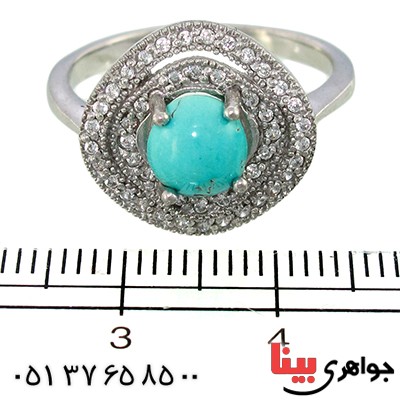 انگشتر فیروزه نیشابوری زنانه مدل پرنیا _کد:10046